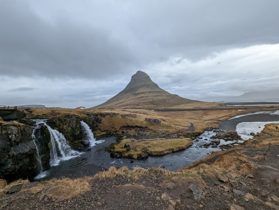 A photo I took of Kirkjufell in Iceland from November 2022; it's not a pyramid but I like the photo